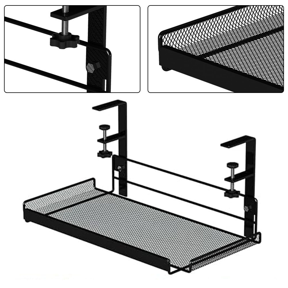 Desk Setup Workspace - Adjustable Cable Tray Under Desk Organizer