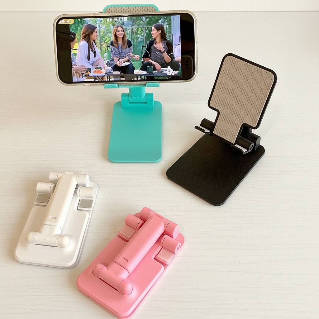 Desk Setup Table - Adjustable Foldable Phone Tablet Stand Portable