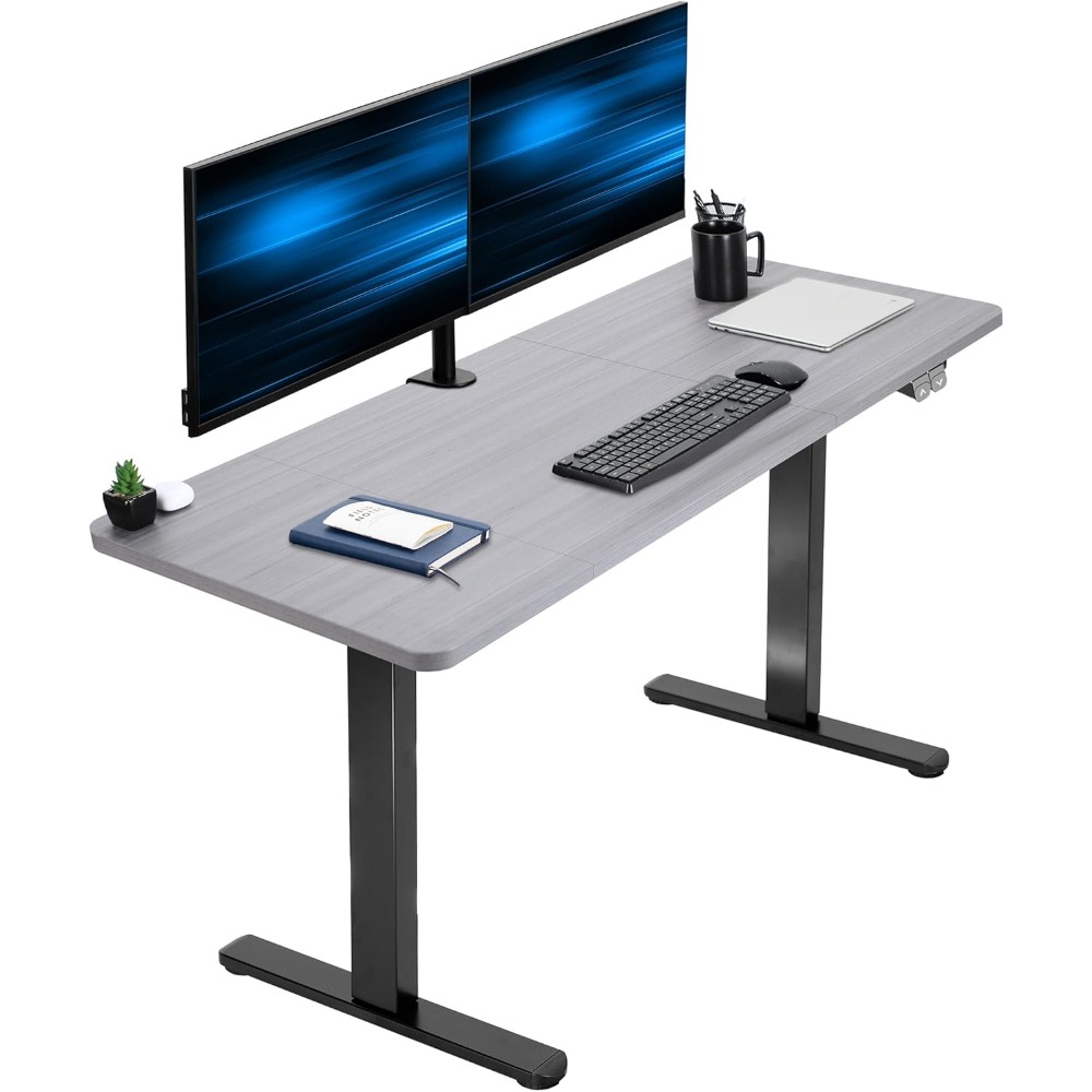 L Shaped Desk Setup - VIVO Electric 60 x 24 inch