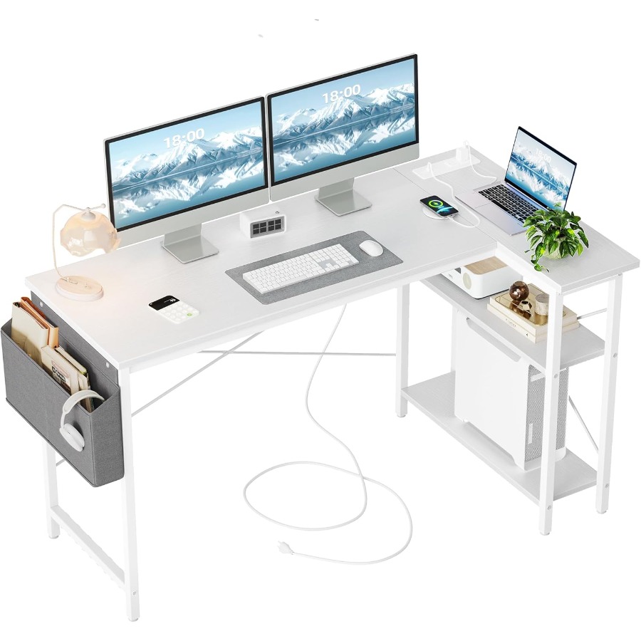 L Shaped Desk Setup - L Shaped Computer Desk with Builtin