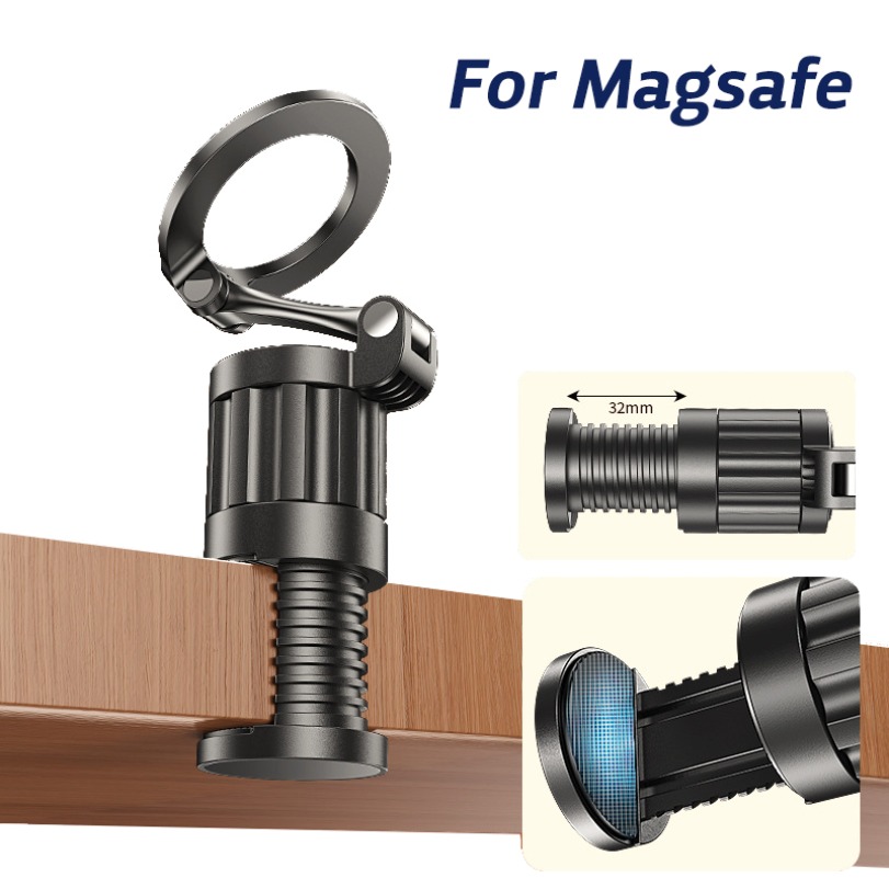 Desk Setup Table - 360° Rotation Desktop Magnetic Phone Holder