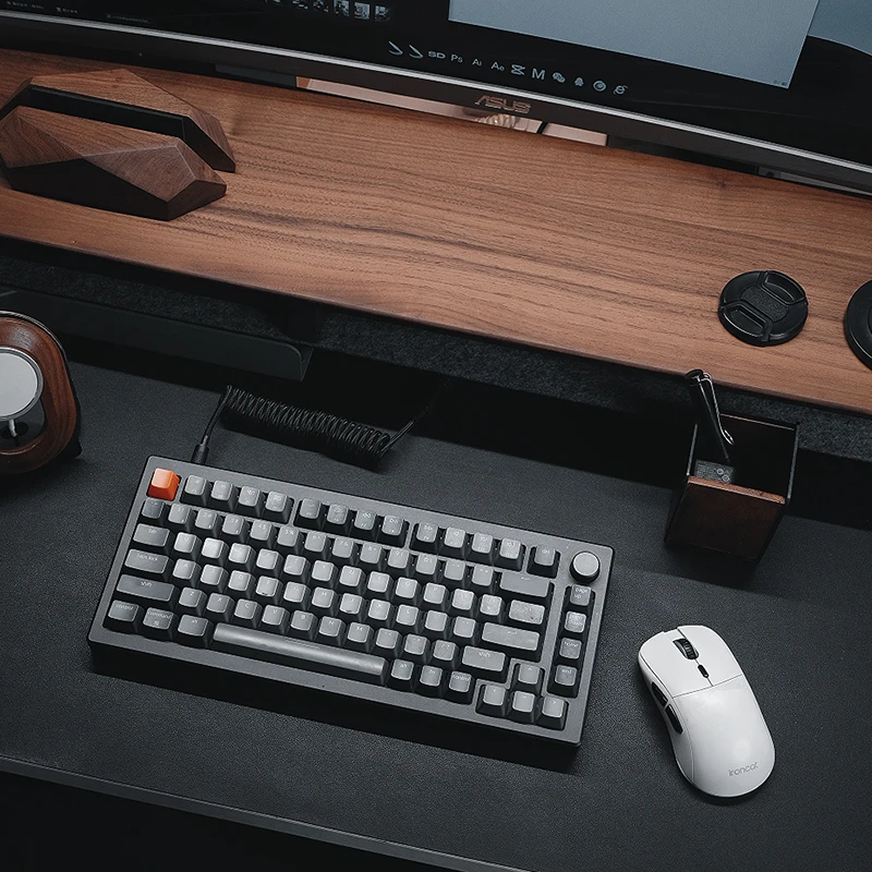 Desk Setup Workspace - Solid Walnut Monitor Stand-Ergonomic Desk Riser