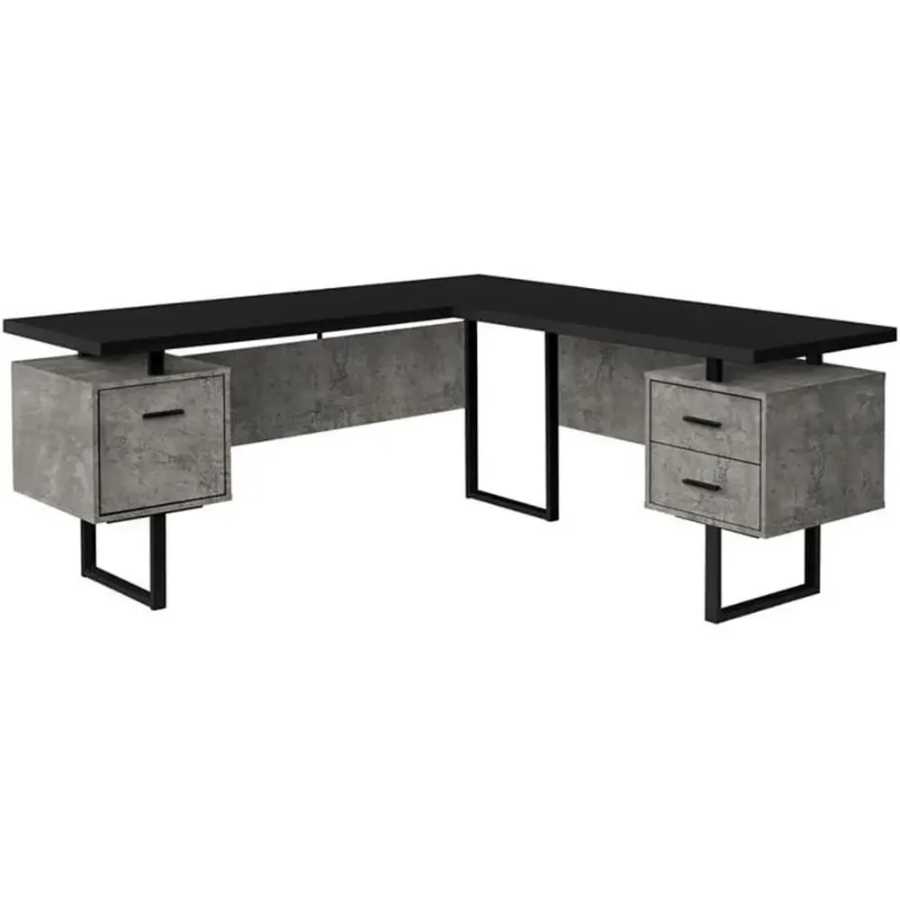 L-Shaped 70 Computer Desk with - Desk Setup Black And Wood recensie en prijs