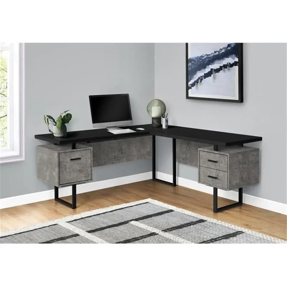 L-Shaped 70 Computer Desk with - Desk Setup Black And Wood recensie en prijs