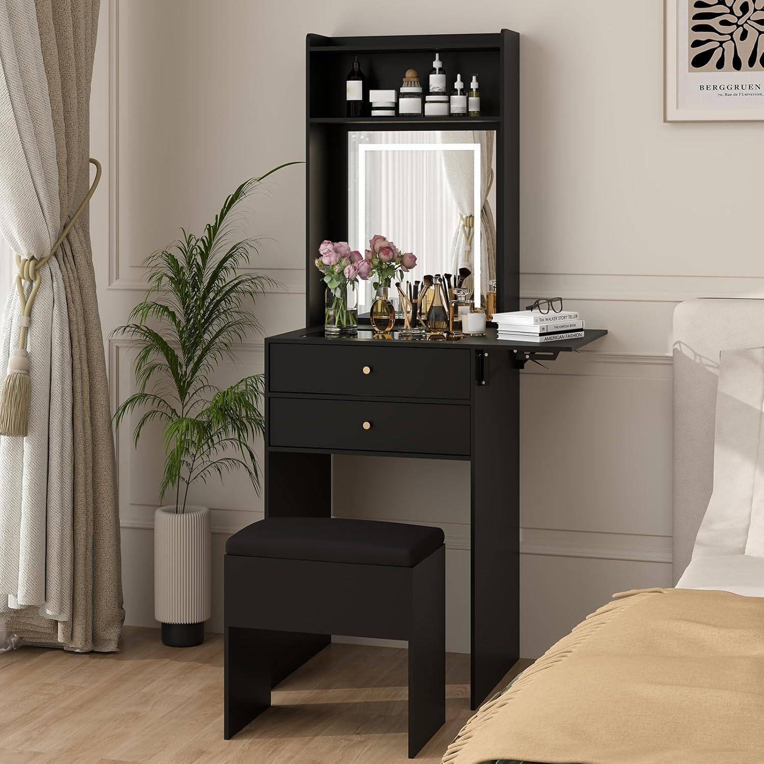 Mini Black Vanity Desk Set for - Desk Setup Black And Wood recensie en prijs