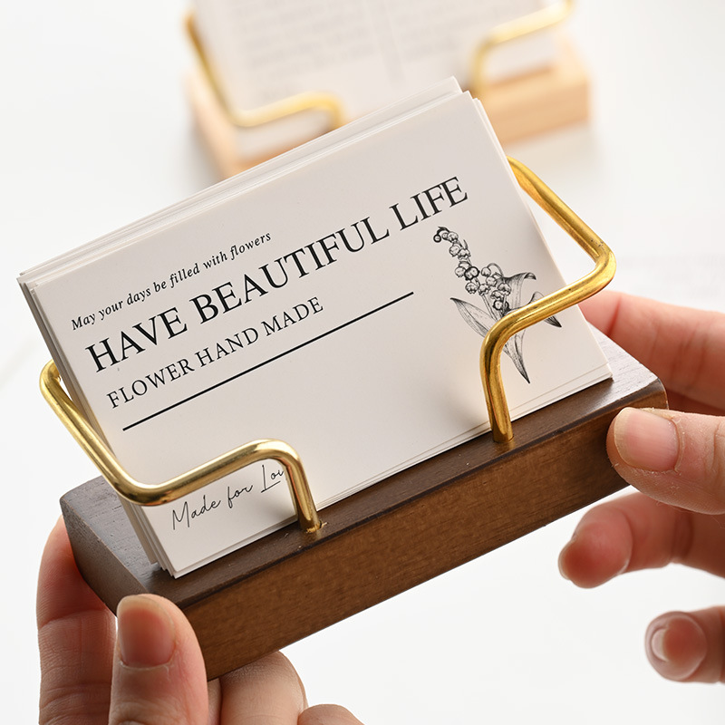 Wooden Business Card Holder Me - Desk Setup Table recensie en prijs