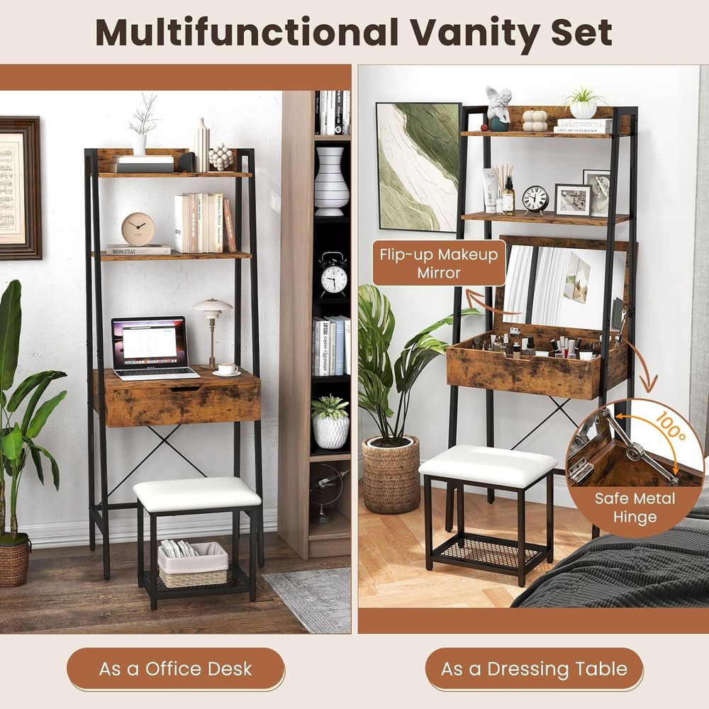 Vanity Desk Set with lip-up Mi - Desk Setup In Small Bedroom recensie en prijs