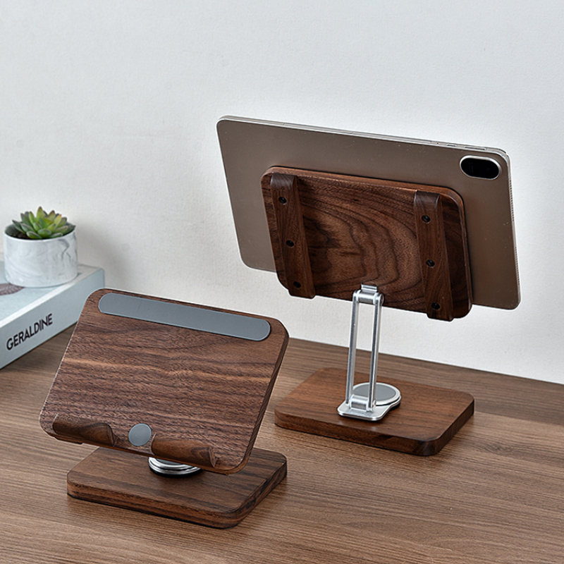 Black Walnut iPad Stand with 3 - Desk Setup Black And Wood recensie en prijs