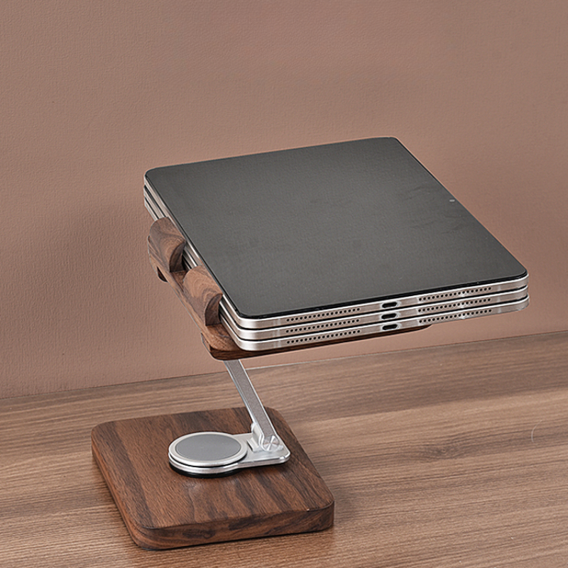 Black Walnut iPad Stand with 3 - Desk Setup Black And Wood recensie en prijs