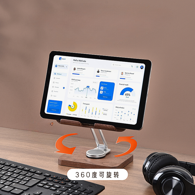 Black Walnut iPad Stand with 3 - Desk Setup Black And Wood recensie en prijs