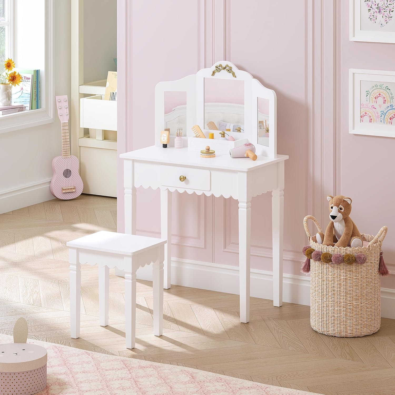 Kids Vanity Set with Mirror an - Desk Setup Girl recensie en prijs