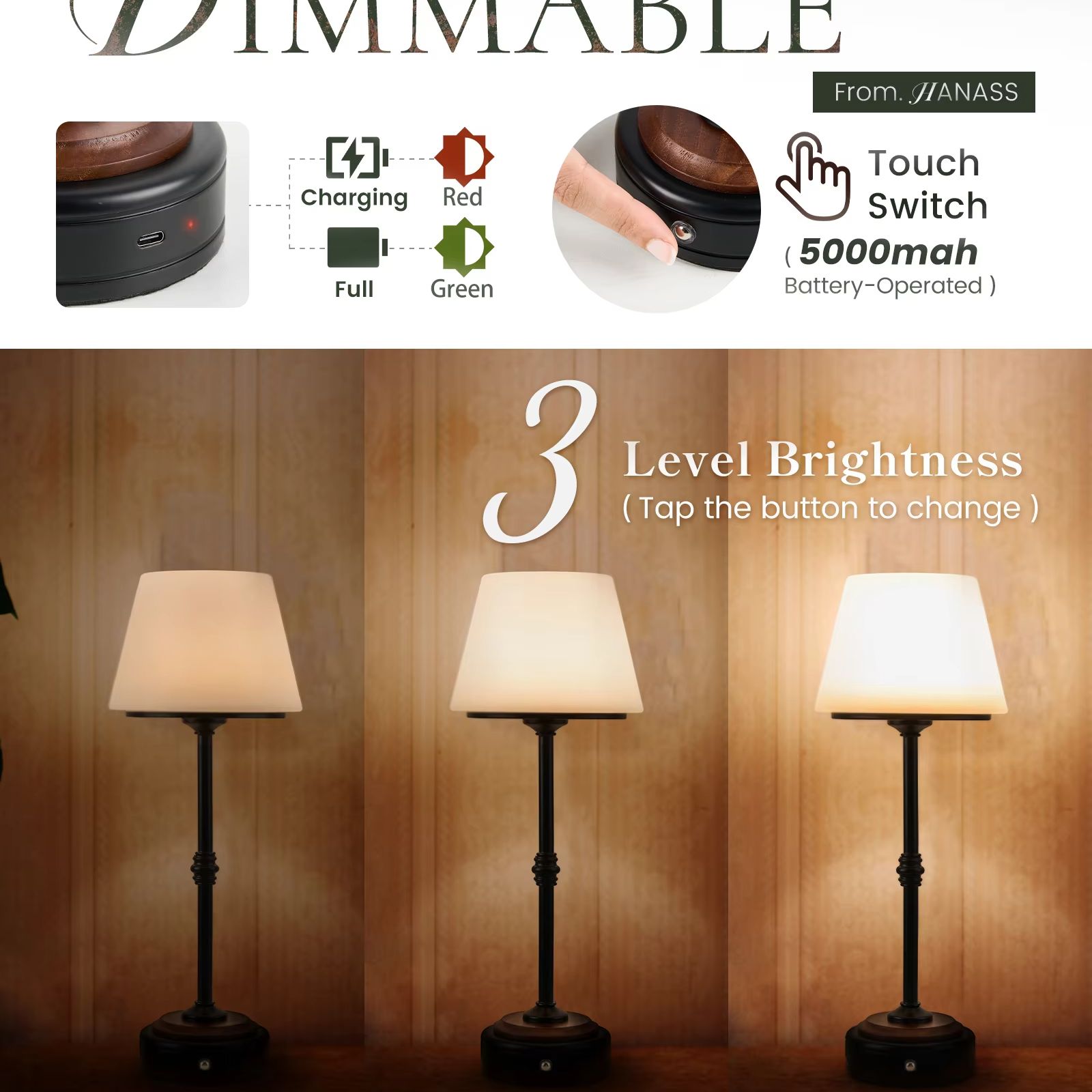 Cordless Table Lamps Set of  5 - Desk Setup Table recensie en prijs