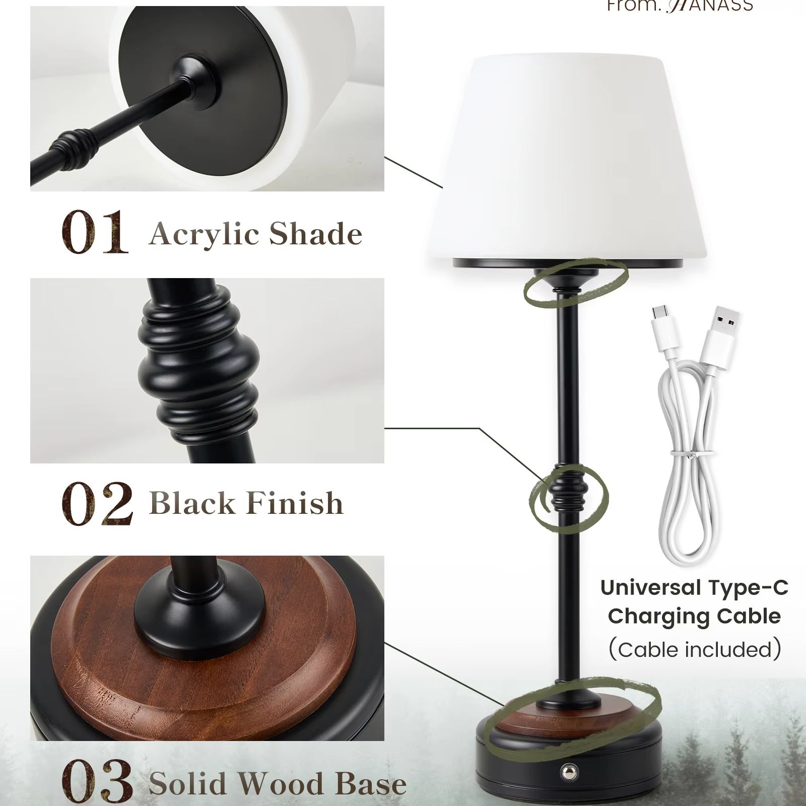Cordless Table Lamps Set of  5 - Desk Setup Table recensie en prijs