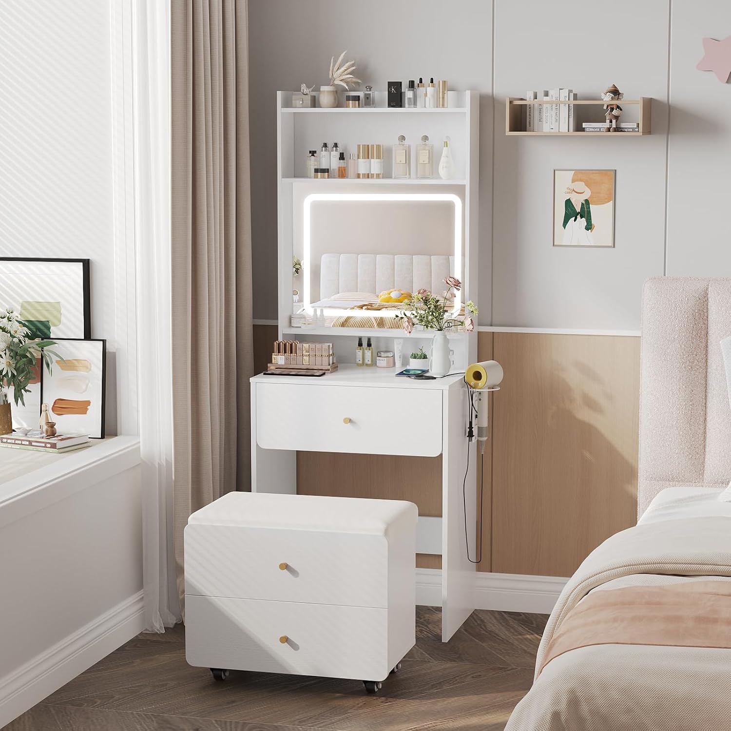 Make Up Vanity Desk with Mirro - Desk Setup In Small Bedroom recensie en prijs