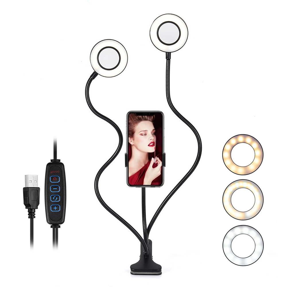Dual Lights Led Ring Fill Ligh - Dual Phone Holder recensie en prijs