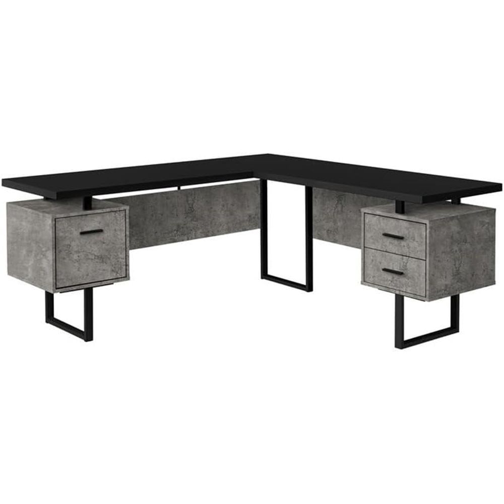 L-Shaped 70 Computer Desk with - Desk Setup Black And Wood recensie en prijs