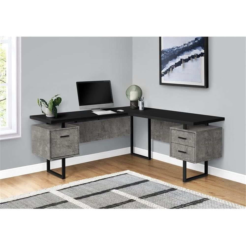L-Shaped 70 Computer Desk with - Desk Setup Black And Wood recensie en prijs