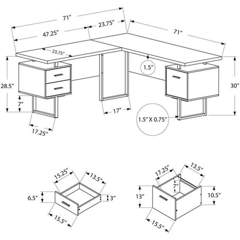 L-Shaped 70 Computer Desk with - Desk Setup Black And Wood recensie en prijs