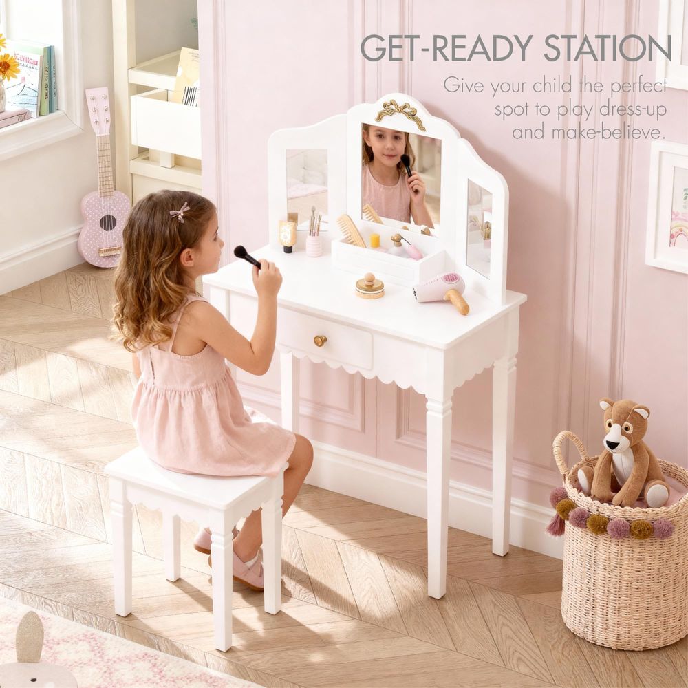 Kids Vanity Set with Mirror an - Desk Setup Girl recensie en prijs