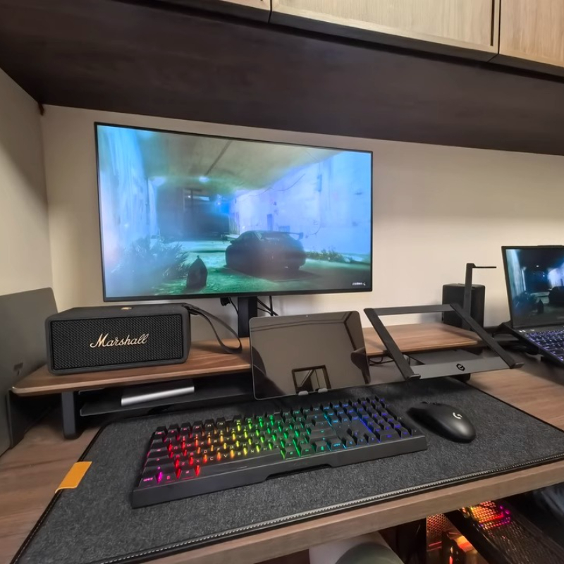 Modular Monitor Riser Stand Er - Desk Setup Black And Wood recensie en prijs