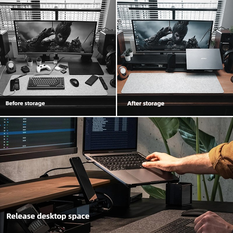 Modular Monitor Riser Stand Er - Desk Setup Black And Wood recensie en prijs