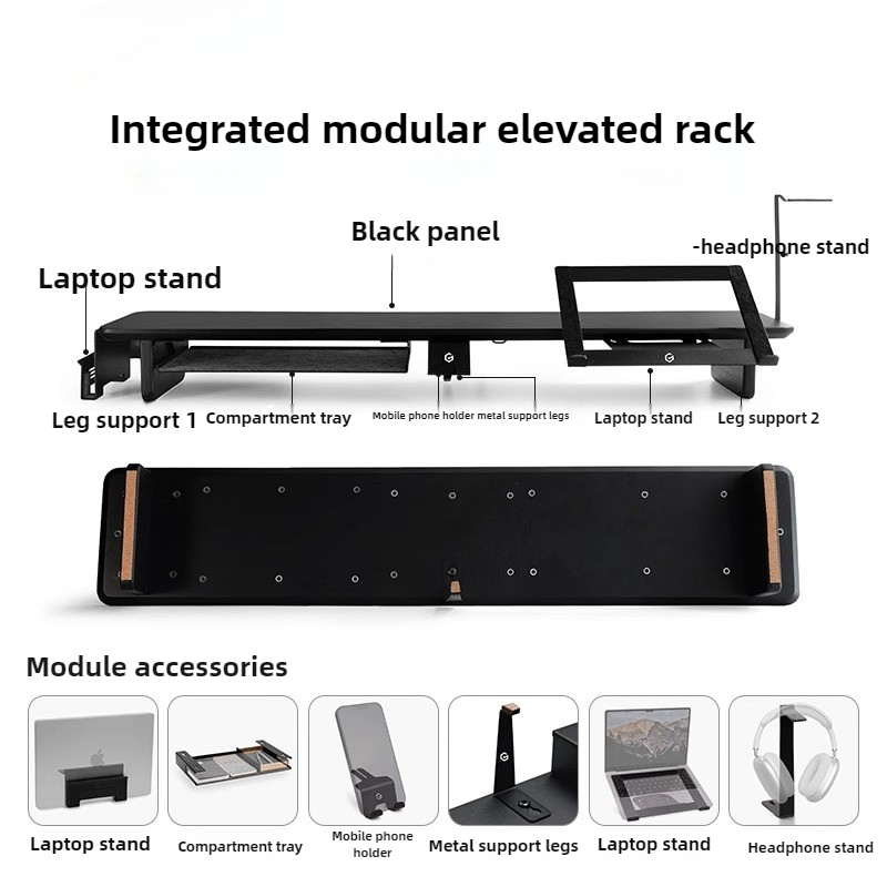 Modular Monitor Riser Stand Er - Desk Setup Black And Wood recensie en prijs