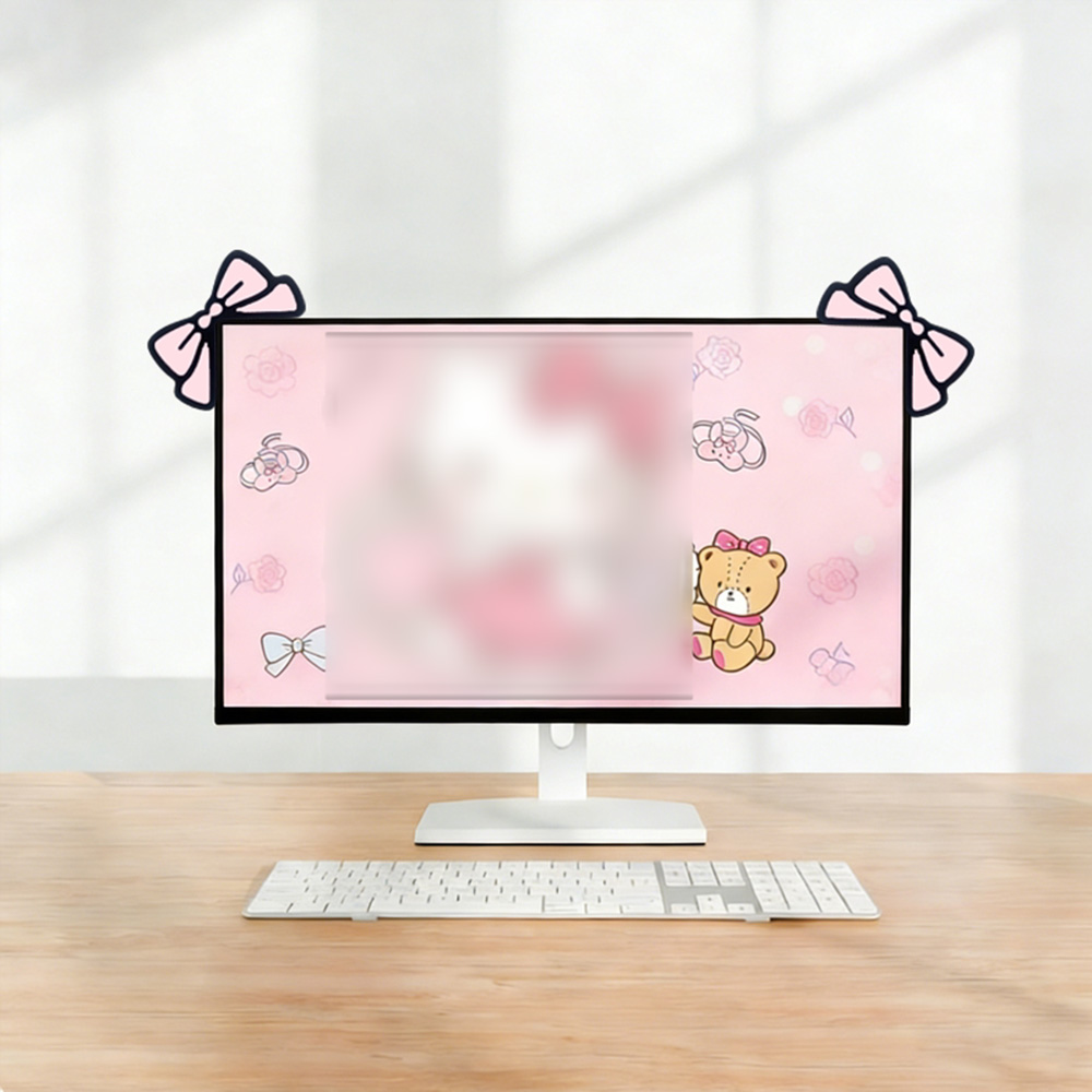 Cute Pink Bow Monitor Decor Ka - Desk Setup Girl recensie en prijs