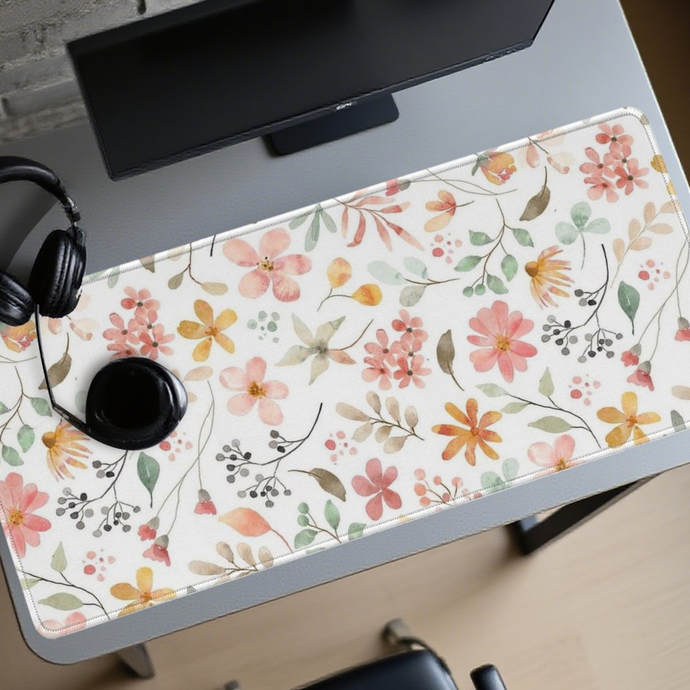 Pink Yellow Floral Mouse Pad D - Yellow Desk Setup recensie en prijs