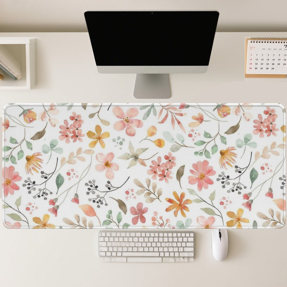 Pink Yellow Floral Mouse Pad D - Yellow Desk Setup recensie en prijs