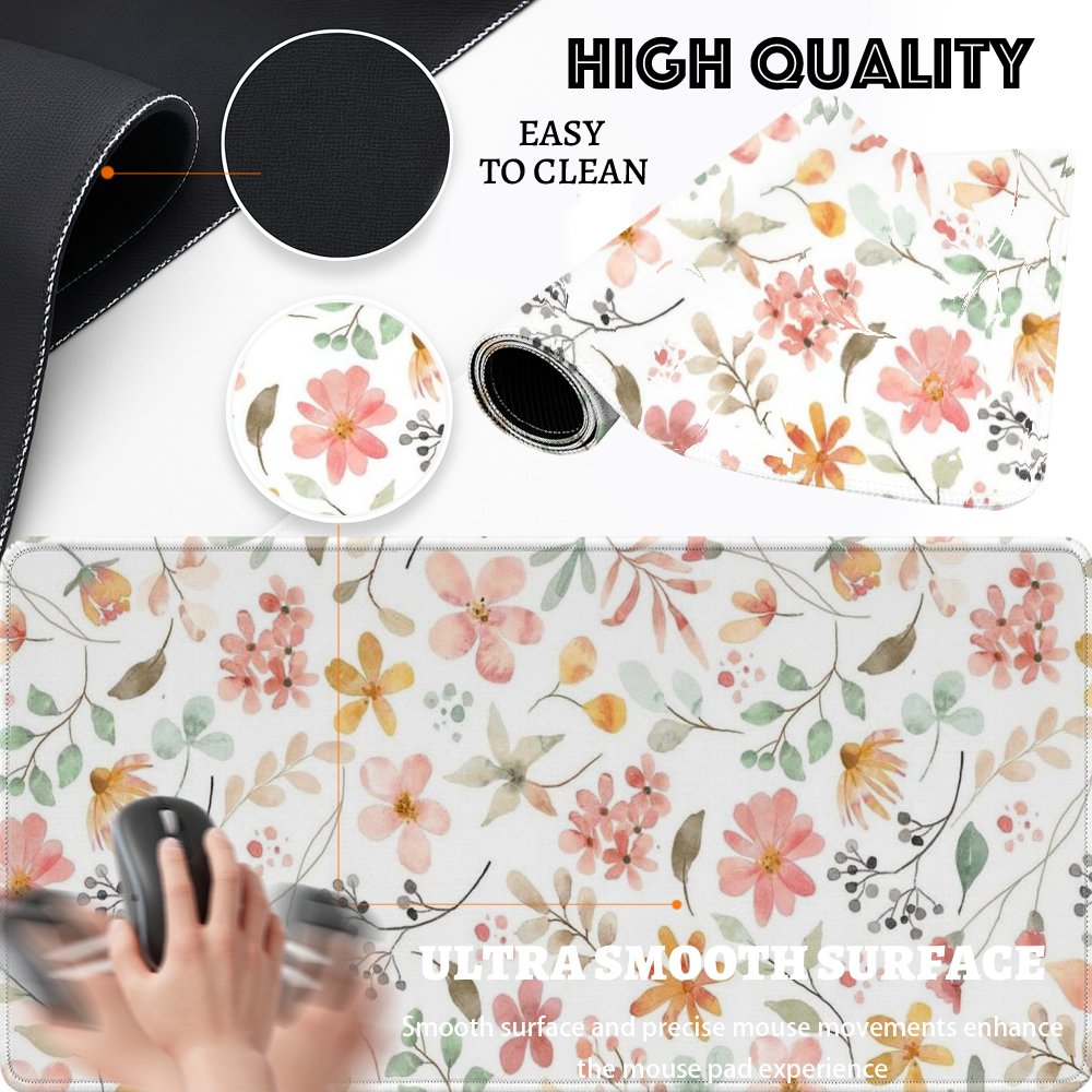 Pink Yellow Floral Mouse Pad D - Yellow Desk Setup recensie en prijs