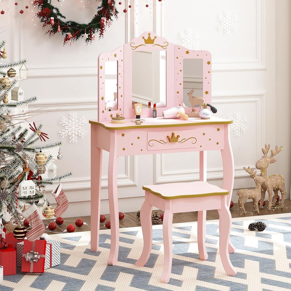 Kids Vanity Set with Mirror an - Desk Setup Bedroom recensie en prijs