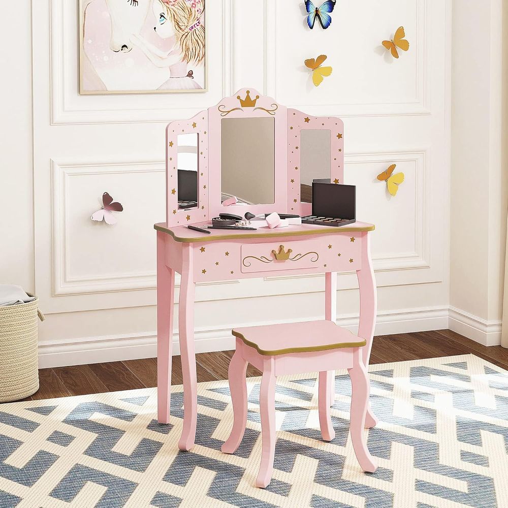 Kids Vanity Set with Mirror an - Desk Setup Bedroom recensie en prijs