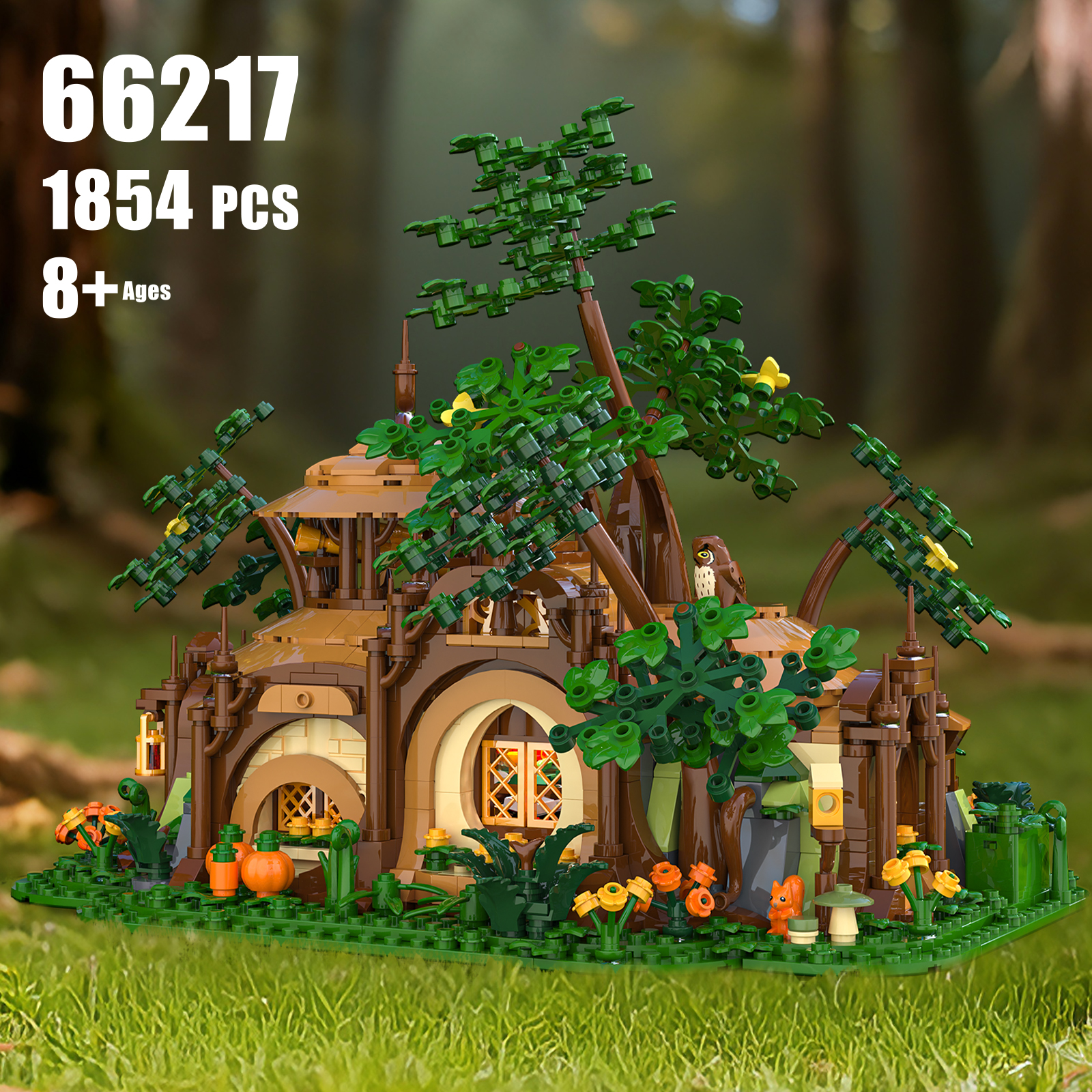 1854pcs Light-up Forest Castle - Desk Setup Build recensie en prijs