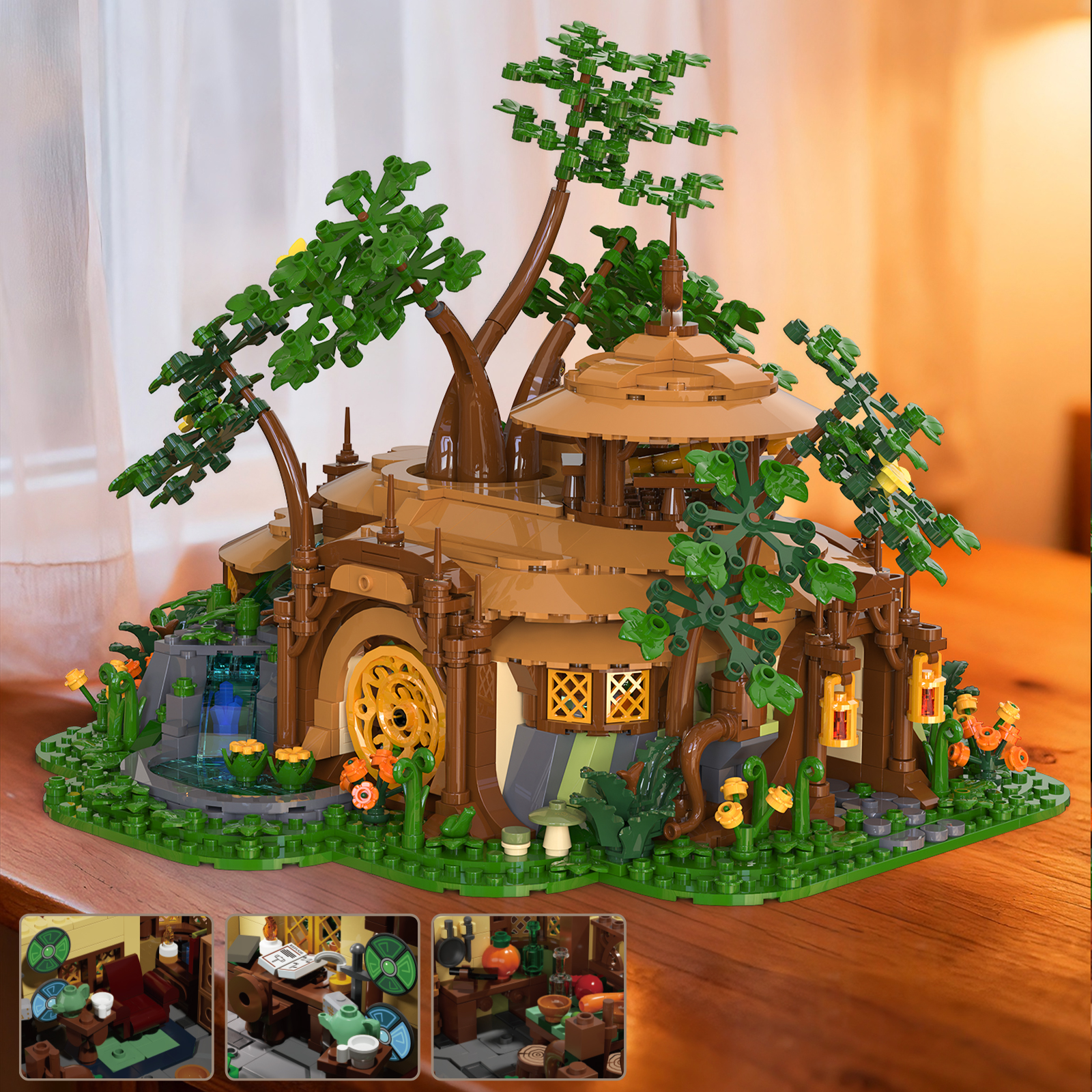 1854pcs Light-up Forest Castle - Desk Setup Build recensie en prijs