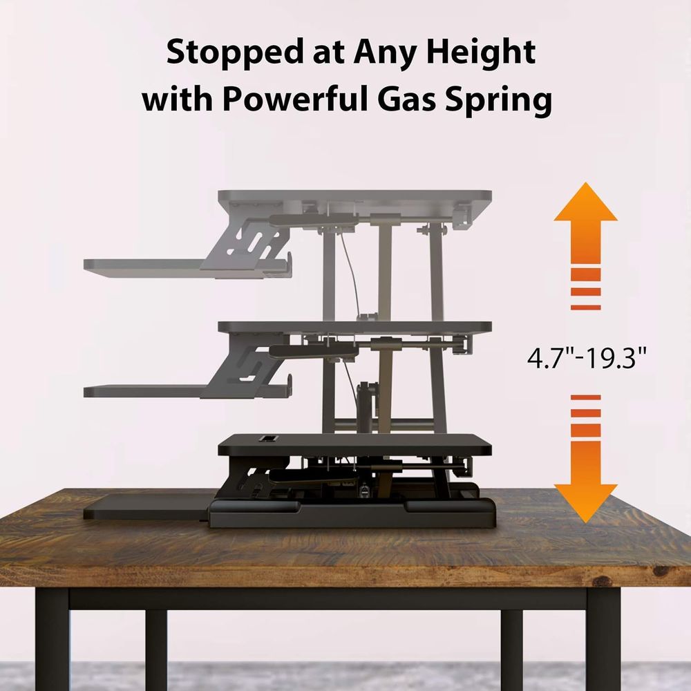 Height-Adjustable Standing Des - Desk Setup With Keyboard Tray recensie en prijs