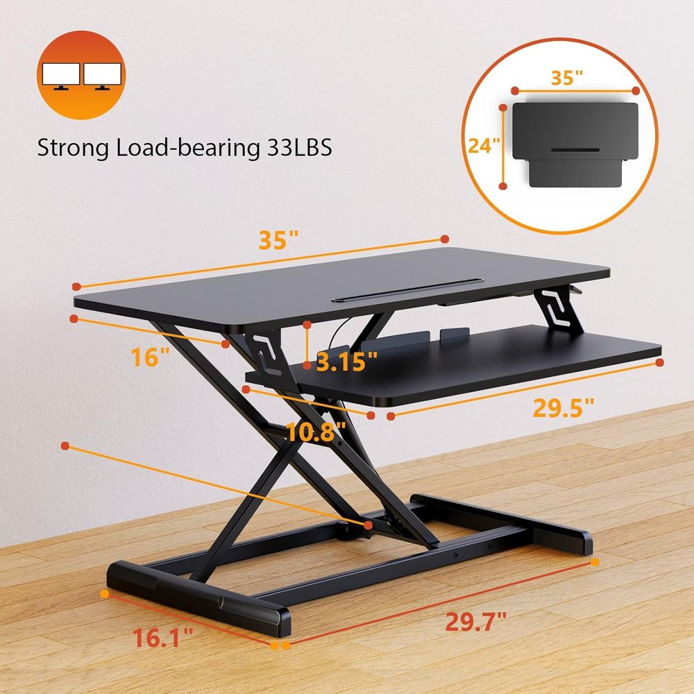 Height-Adjustable Standing Des - Desk Setup With Keyboard Tray recensie en prijs