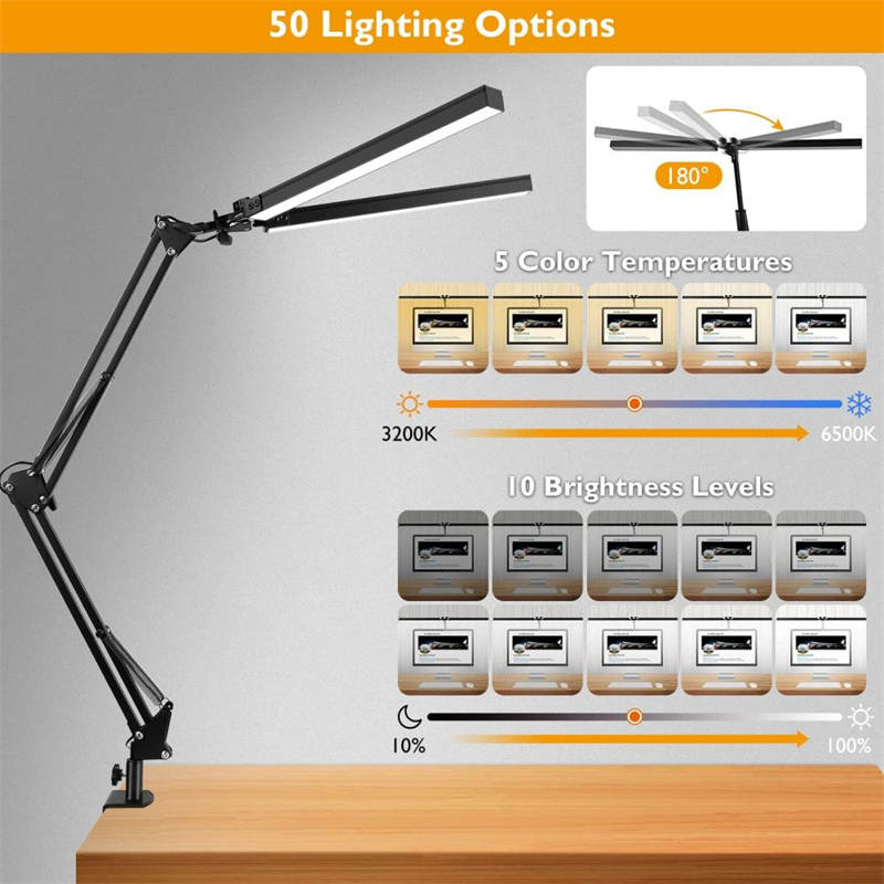 Double-Head Dimmable LED Desk  - Desk Setup Office recensie en prijs