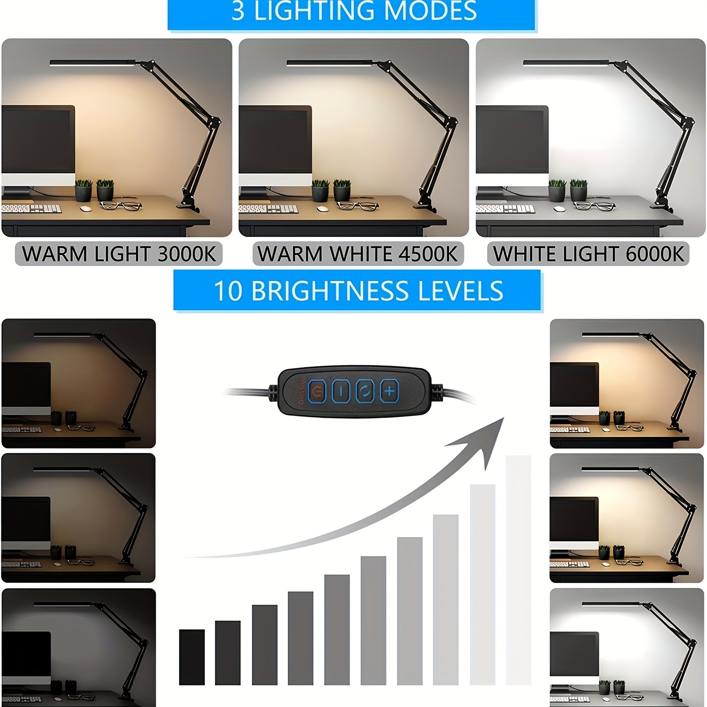 Double-Head Dimmable LED Desk  - Desk Setup Office recensie en prijs