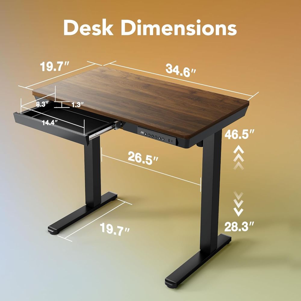 35 x 20 Inch Electric Height A - Desk Setup Black And Wood recensie en prijs