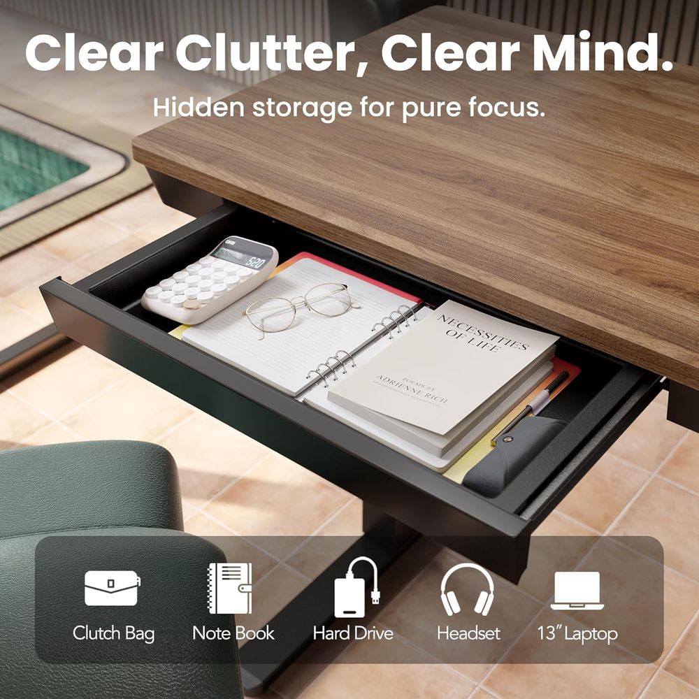 35 x 20 Inch Electric Height A - Desk Setup Black And Wood recensie en prijs