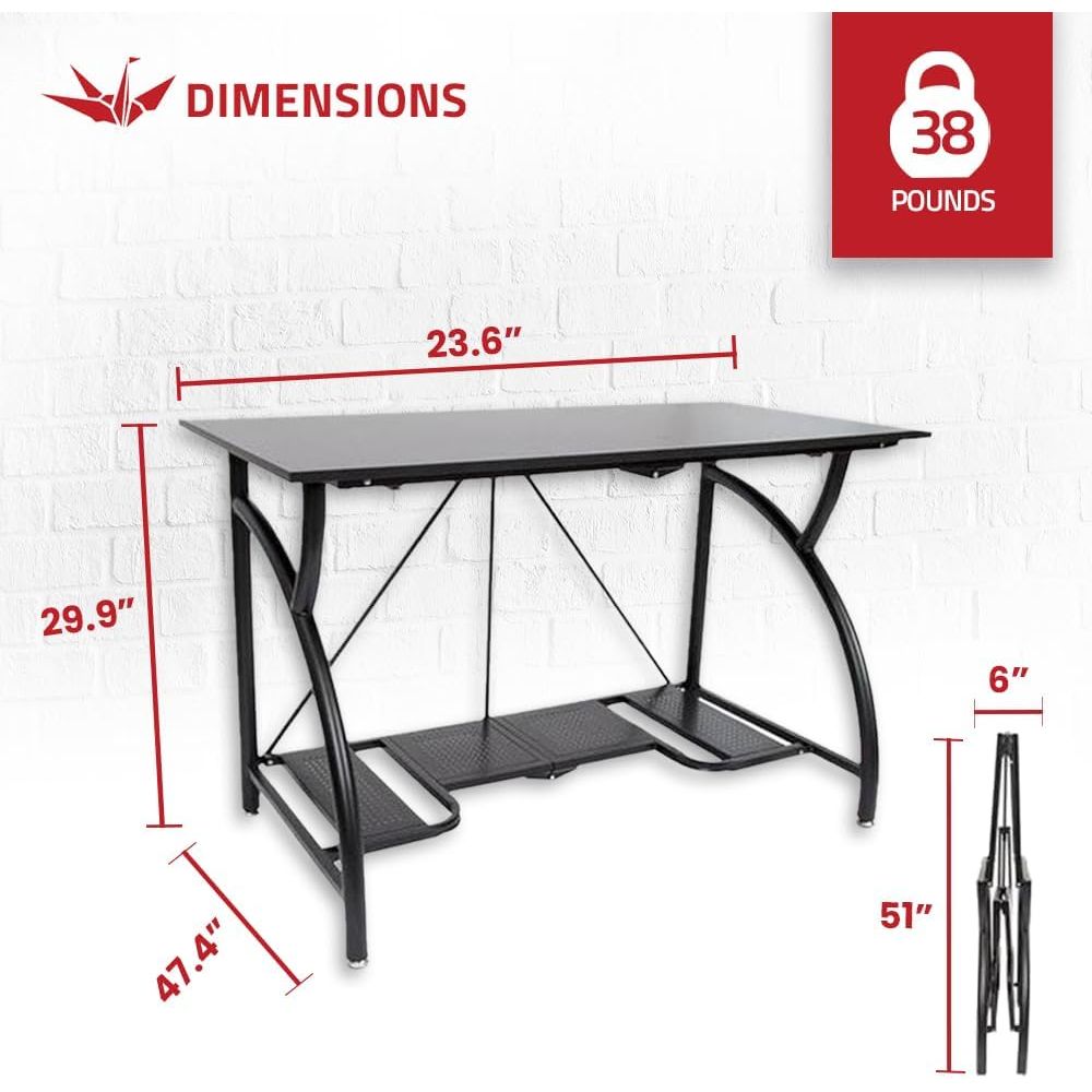 Space-Saving Folding Desk for  - Desk Setup Black And Wood recensie en prijs