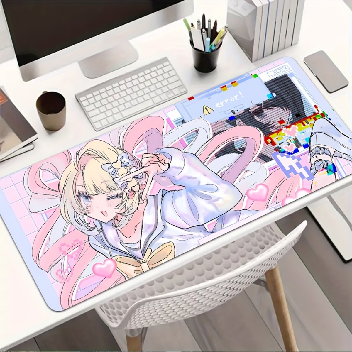 Pink Purple Anime Girl Rubber  - Desk Setup Girl recensie en prijs