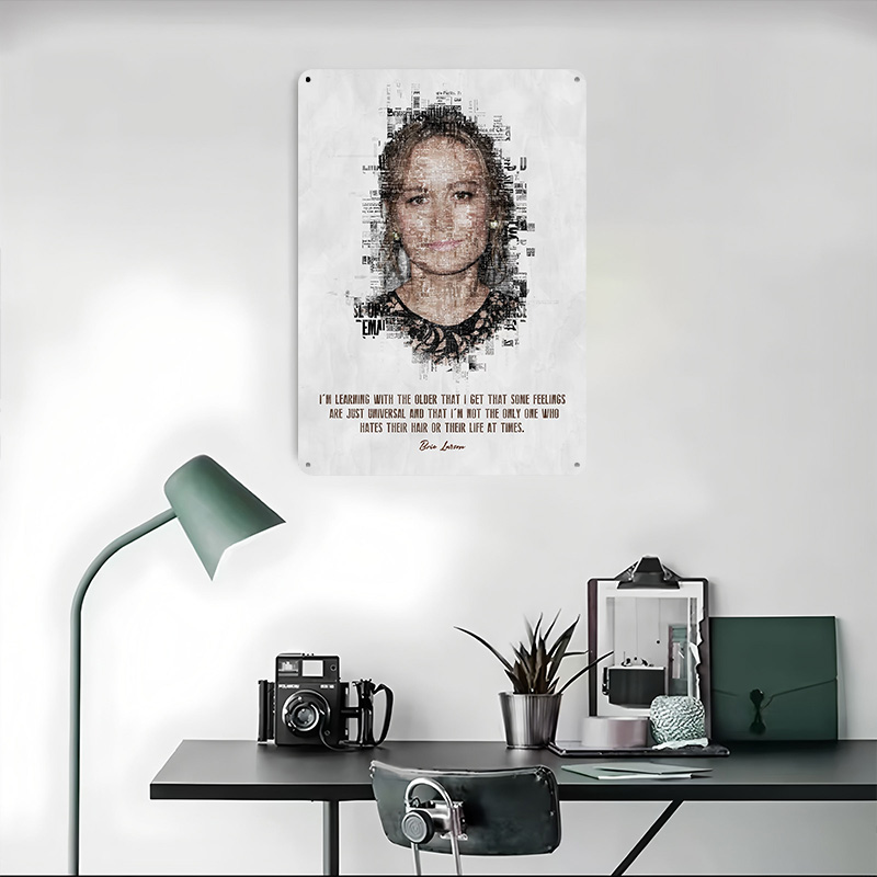 Brie Larson Quote Art Tin Post - Desk Setup Quotes recensie en prijs